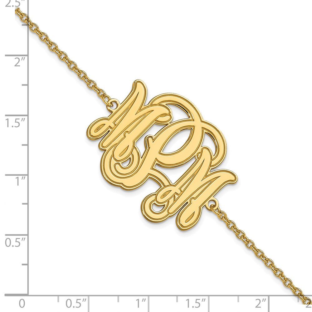 Vergoldet Sterlingsilber /gold Geätzt Monogramm Armband