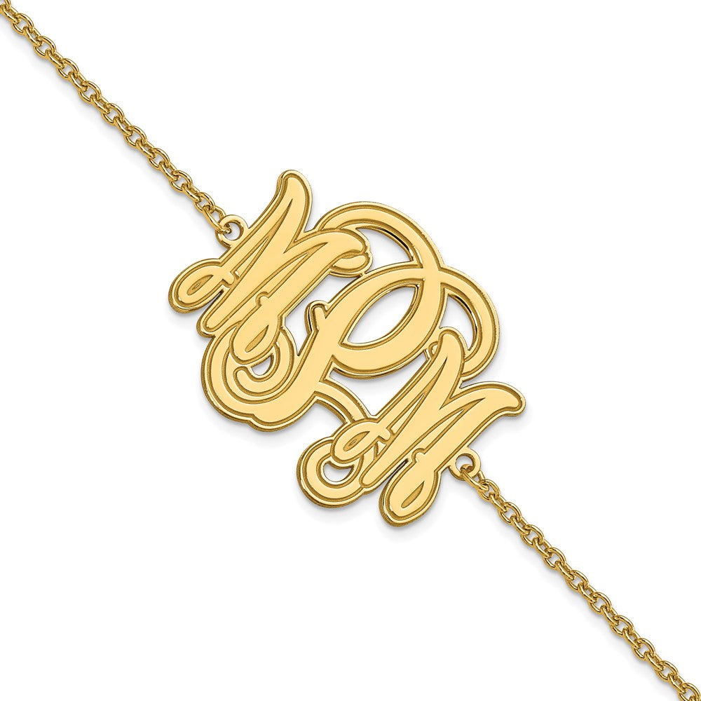 14K Gelbgold Geätzt Monogramm Armband