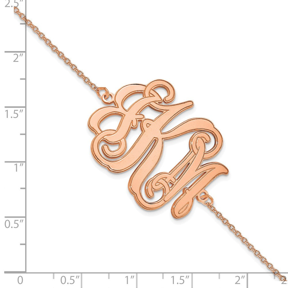 14K Roségold Geätzt Monogramm Armband