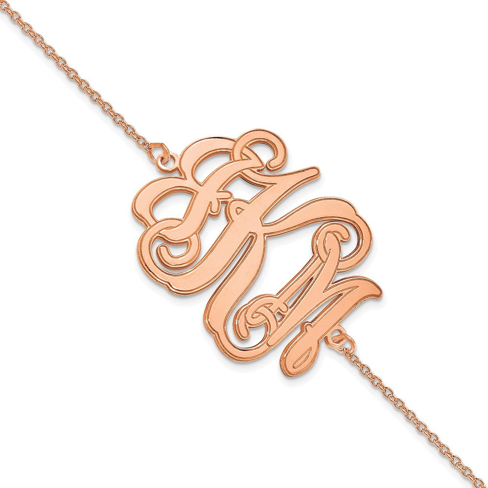 14K Roségold Geätzt Monogramm Armband