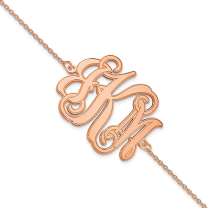 14K Roségold Geätzt Monogramm Armband