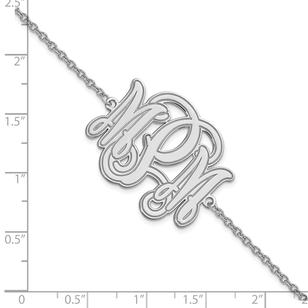 14K Weißgold Geätzt Monogramm Armband