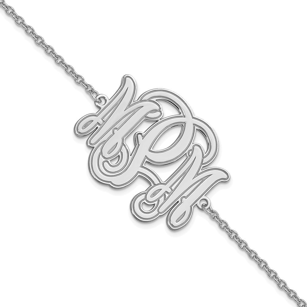 14K Weißgold Geätzt Monogramm Armband
