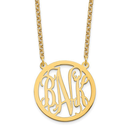 Vergoldet Sterlingsilber /gold Rund Monogramm Halskette