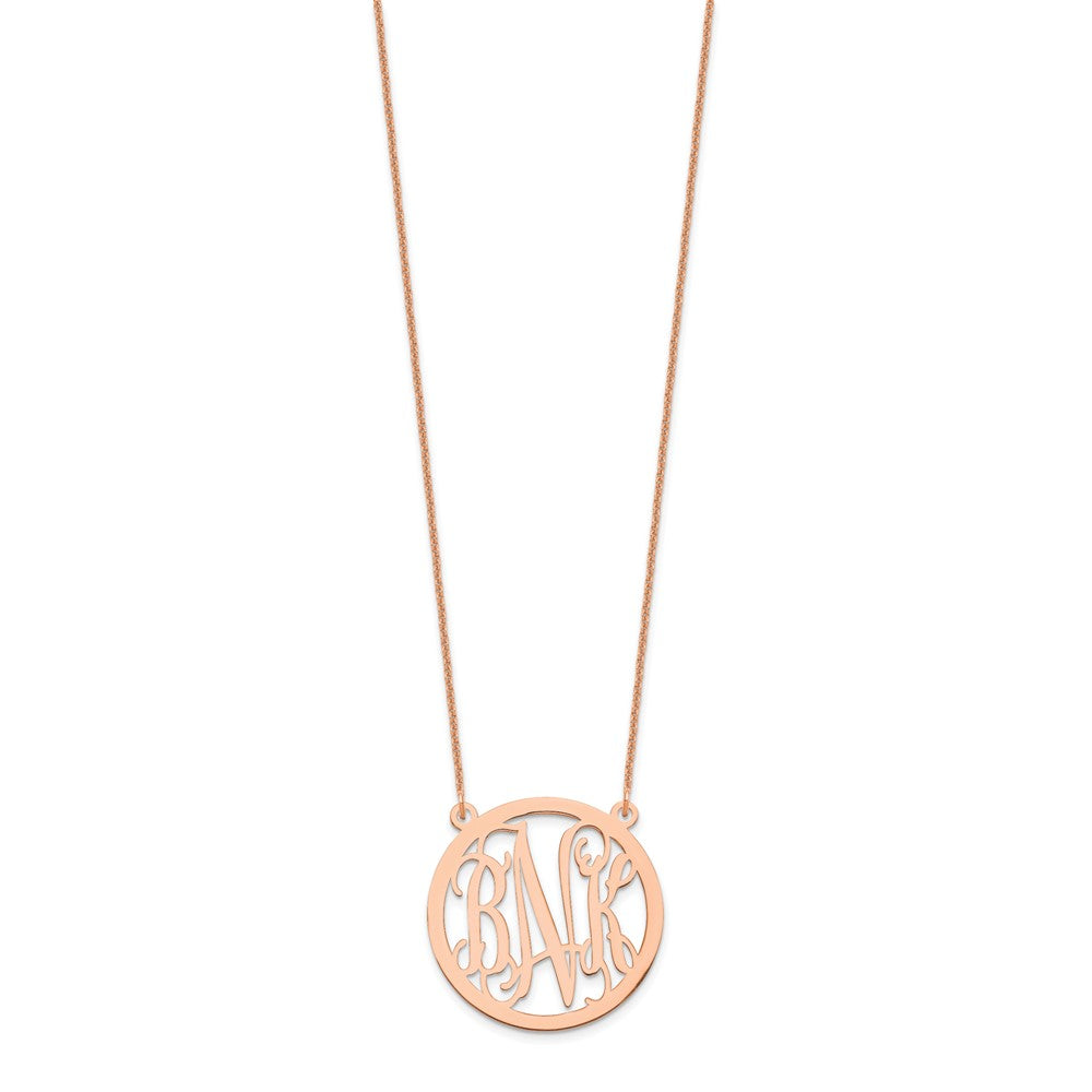 14K Roségold Rund Monogramm Halskette