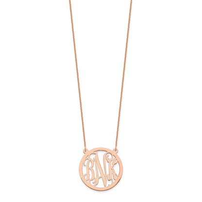 14K Roségold Rund Monogramm Halskette