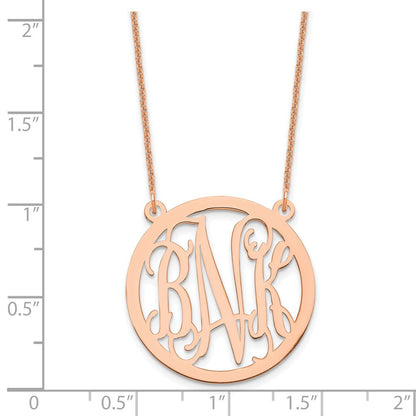 14K Roségold Rund Monogramm Halskette