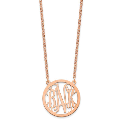 Roségoldbeschichtet Sterlingsilber /rose Rund Monogramm Halskette
