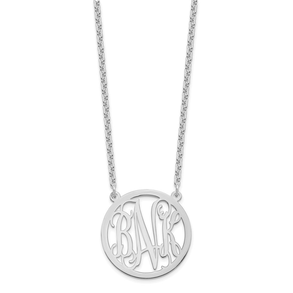 Sterlingsilber Silber/rhodiniert Rund Monogramm Halskette