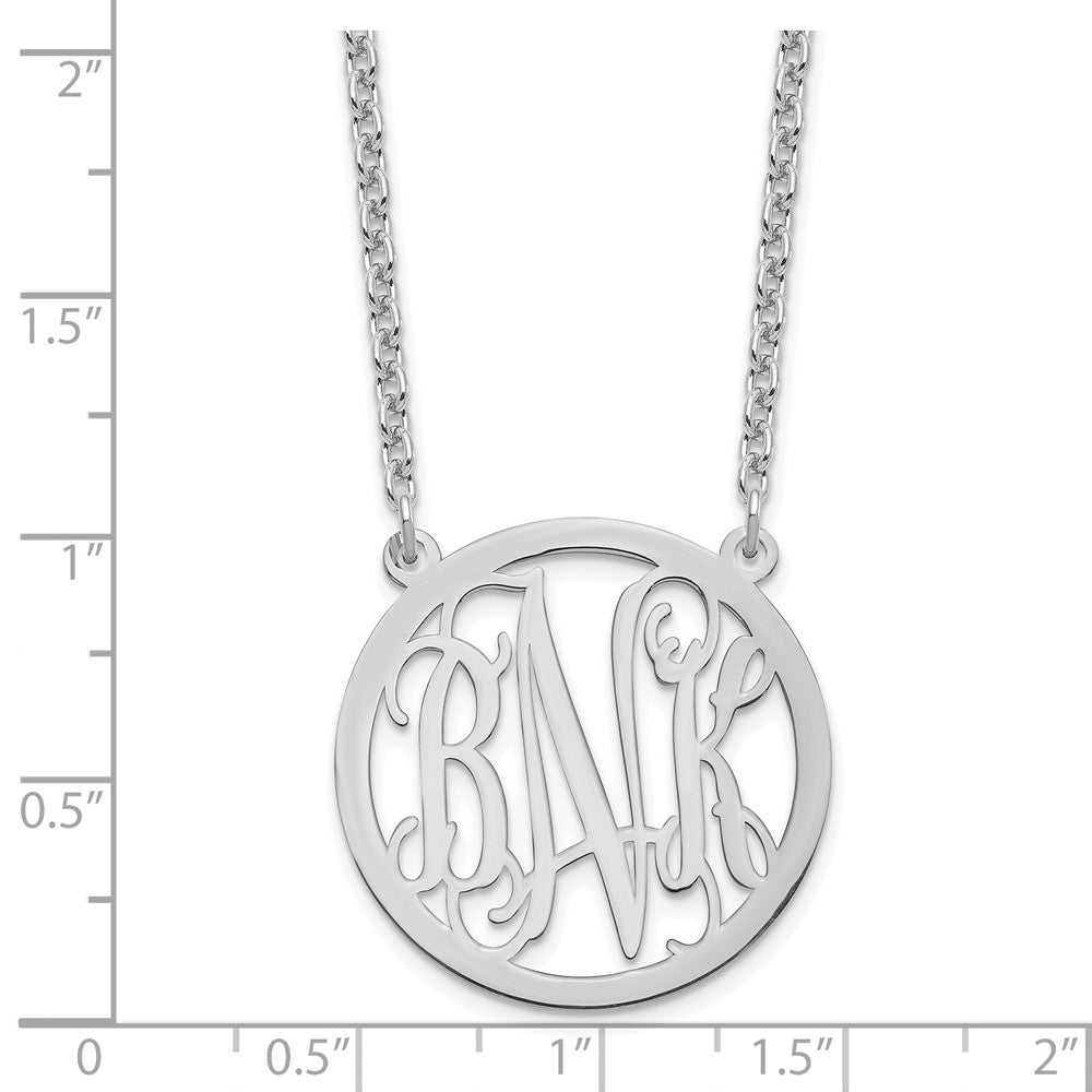 Sterlingsilber Silber/rhodiniert Rund Monogramm Halskette