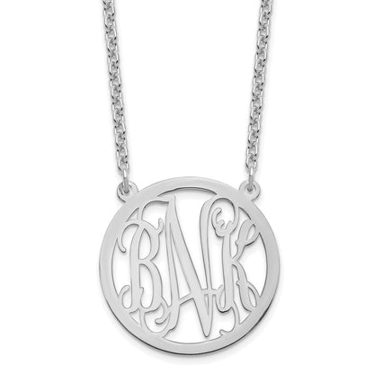 Sterlingsilber Silber/rhodiniert Rund Monogramm Halskette