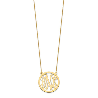 14K Gelbgold Rund Monogramm Halskette