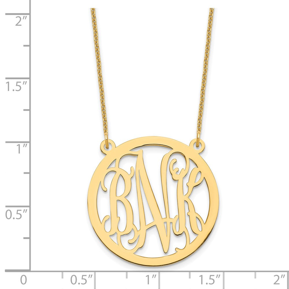14K Gelbgold Rund Monogramm Halskette