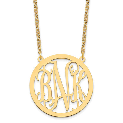 Vergoldet Sterlingsilber /gold Groß Rund Monogramm Anhänger
