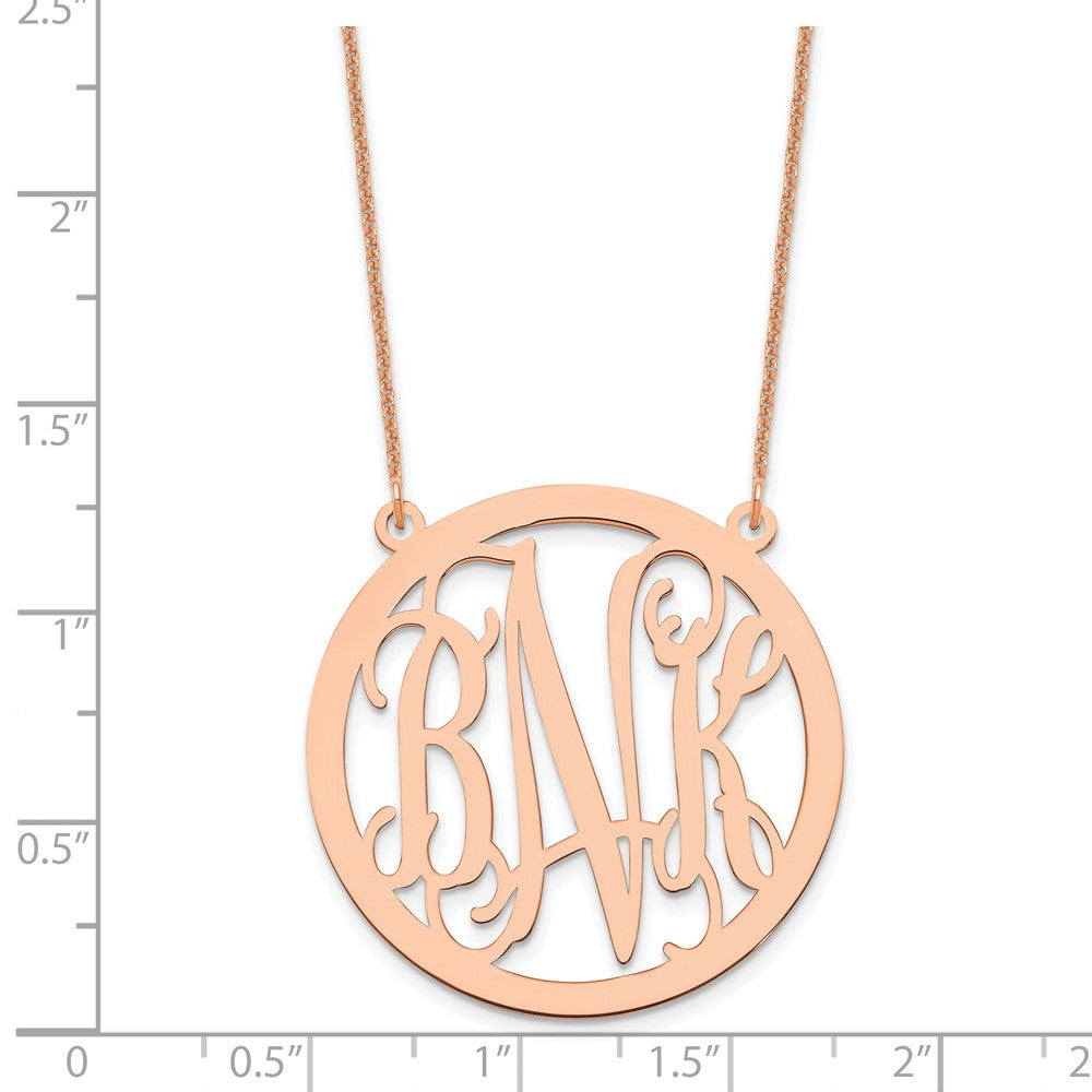 14K Roségold Groß Rund Monogramm Halskette