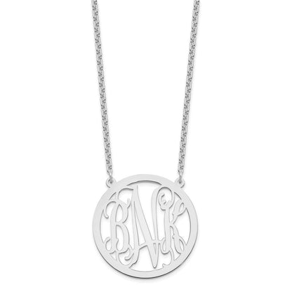 Sterlingsilber Silber/rhodiniert Groß Rund Monogramm Halskette