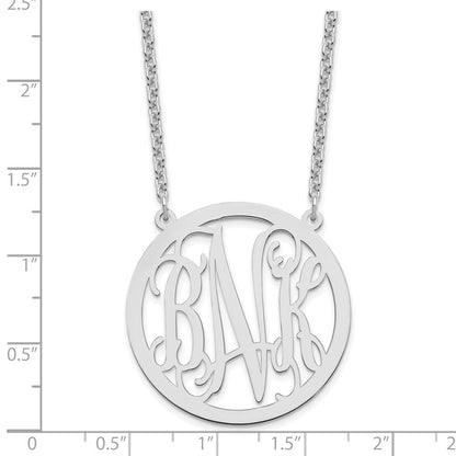 Sterlingsilber Silber/rhodiniert Groß Rund Monogramm Halskette