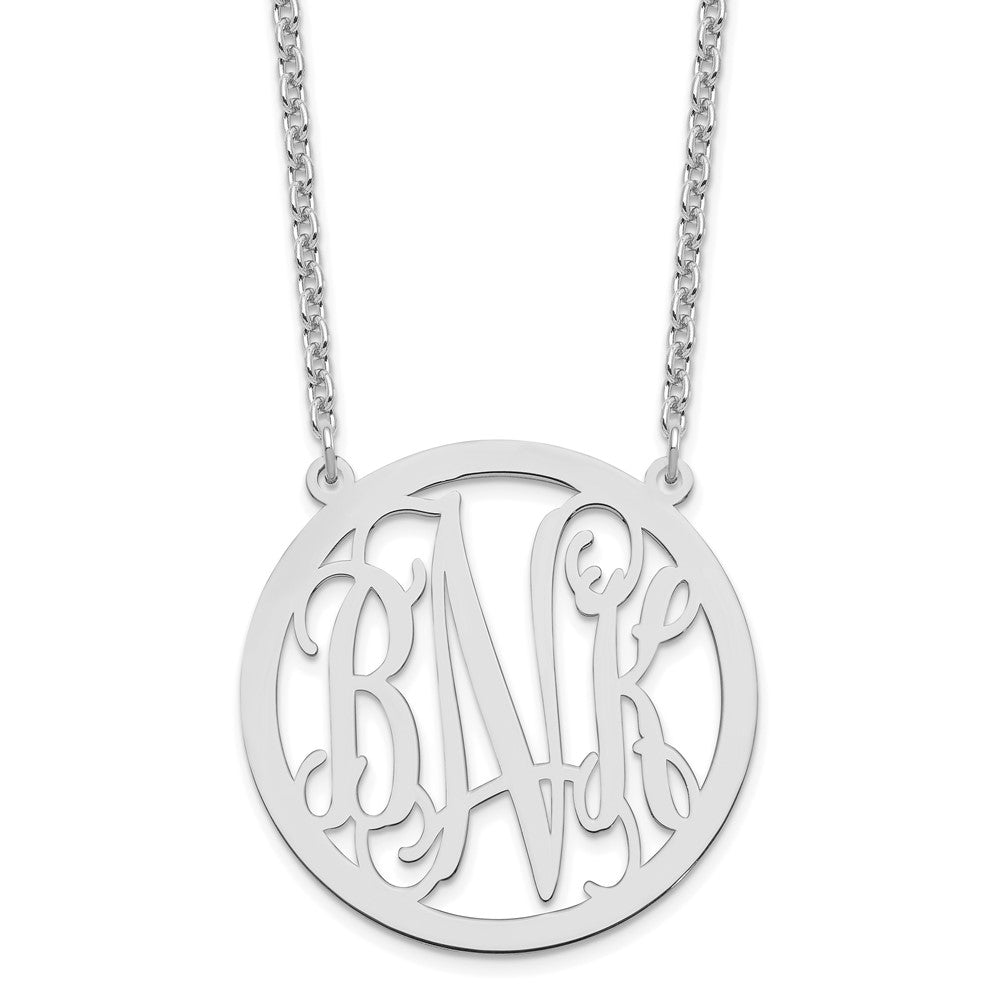 Sterlingsilber Silber/rhodiniert Groß Rund Monogramm Halskette