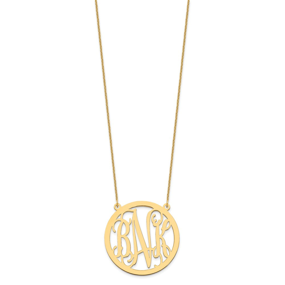 14K Gelbgold Groß Rund Monogramm Halskette