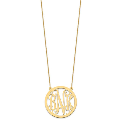 14K Gelbgold Groß Rund Monogramm Halskette