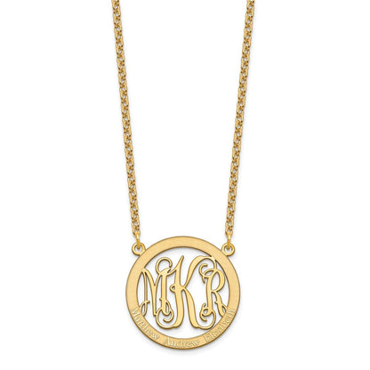 Vergoldet Sterlingsilber /gold Klein Familie Monogramm Halskette