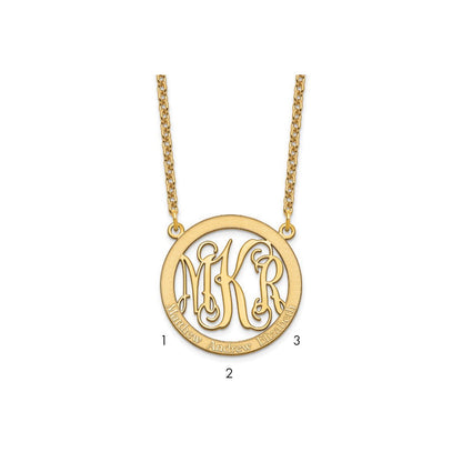 Vergoldet Sterlingsilber /gold Klein Familie Monogramm Halskette