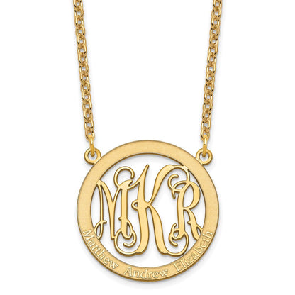 Vergoldet Sterlingsilber /gold Klein Familie Monogramm Halskette