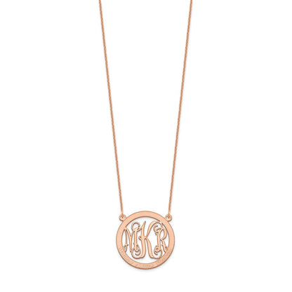 14K Roségold Klein Familie Monogramm Halskette