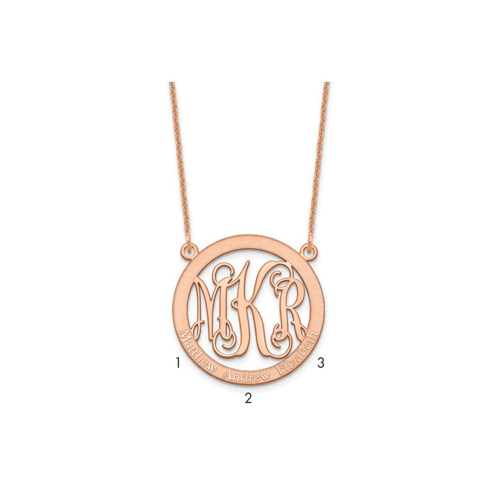 14K Roségold Klein Familie Monogramm Halskette