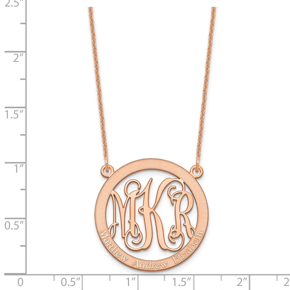 14K Roségold Klein Familie Monogramm Halskette