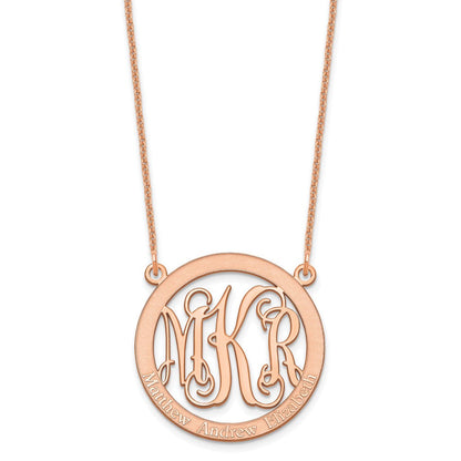 14K Roségold Klein Familie Monogramm Halskette