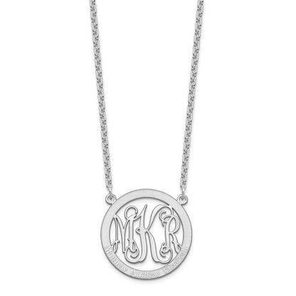 Sterlingsilber Silber/rhodiniert Klein Familie Monogramm Halskette