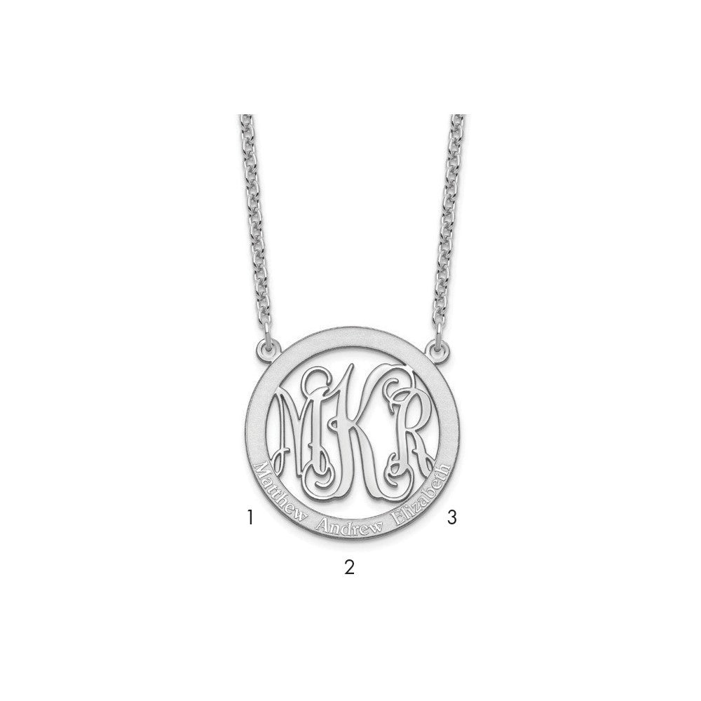 Sterlingsilber Silber/rhodiniert Klein Familie Monogramm Halskette