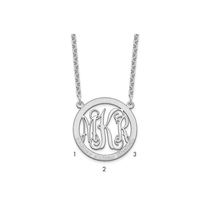 Sterlingsilber Silber/rhodiniert Klein Familie Monogramm Halskette