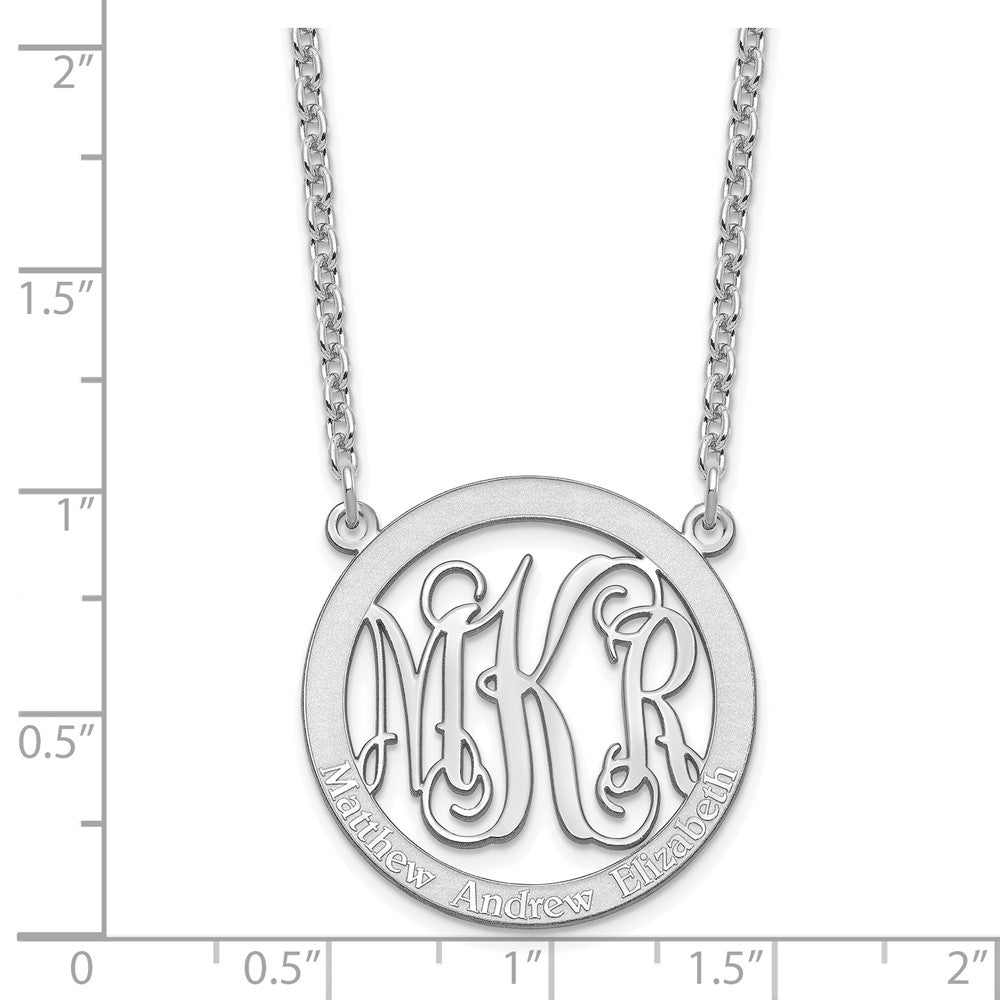 Sterlingsilber Silber/rhodiniert Klein Familie Monogramm Halskette