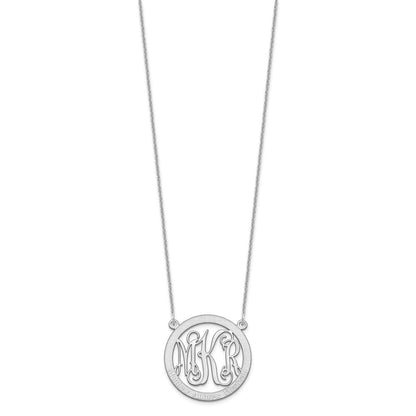 14K Weißgold Klein Familie Monogramm Halskette