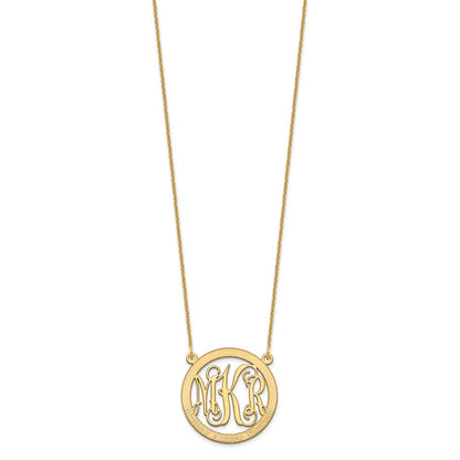 14K Gelbgold Klein Familie Monogramm Halskette