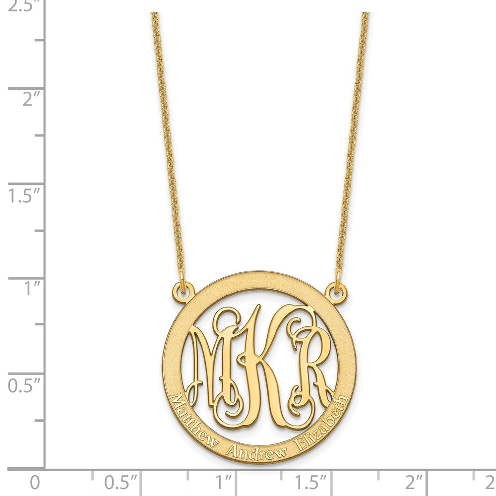 14K Gelbgold Klein Familie Monogramm Halskette