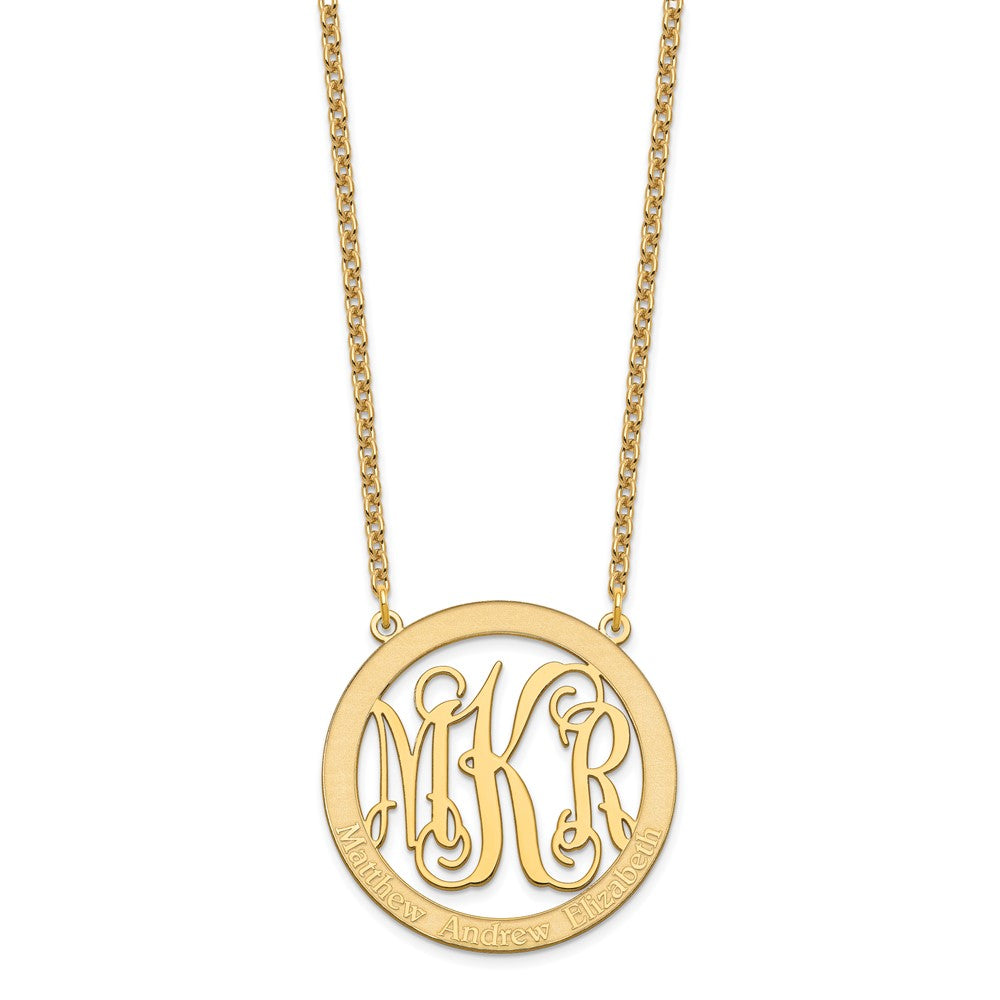 Vergoldet Sterlingsilber /gold Groß Familie Monogramm Halskette