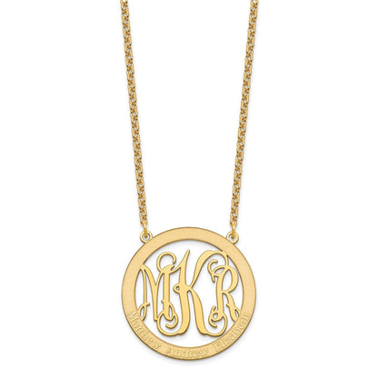 Vergoldet Sterlingsilber /gold Groß Familie Monogramm Halskette