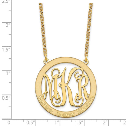 Vergoldet Sterlingsilber /gold Groß Familie Monogramm Halskette