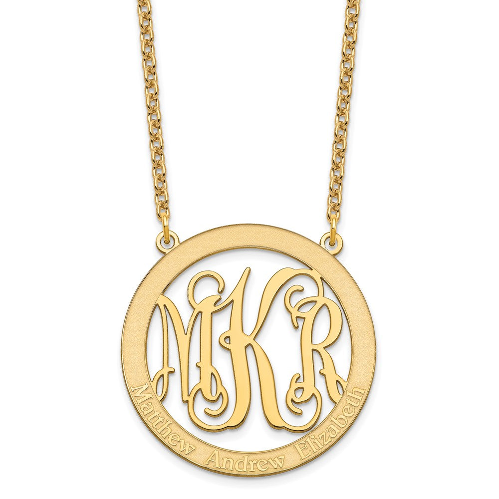 Vergoldet Sterlingsilber /gold Groß Familie Monogramm Halskette