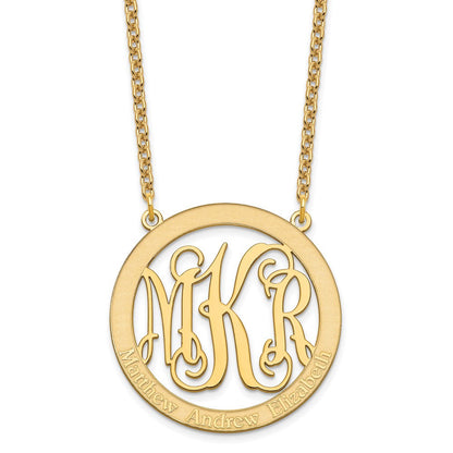 Vergoldet Sterlingsilber /gold Groß Familie Monogramm Halskette