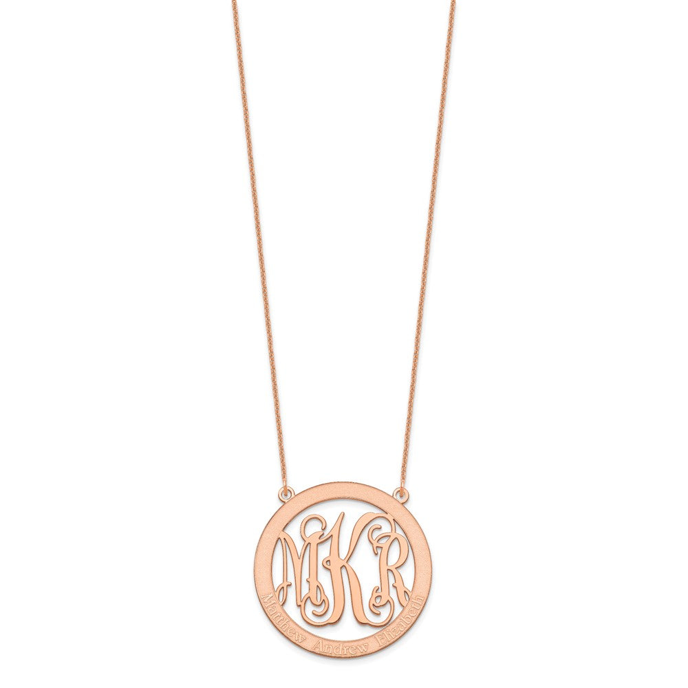 14K Roségold Groß Familie Monogramm Halskette
