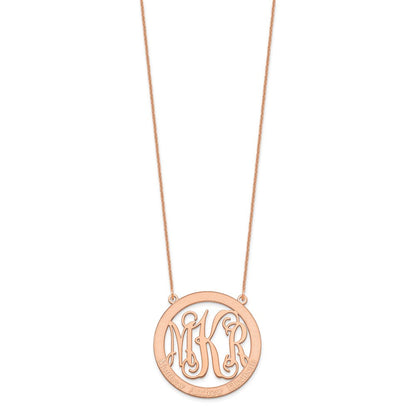 14K Roségold Groß Familie Monogramm Halskette