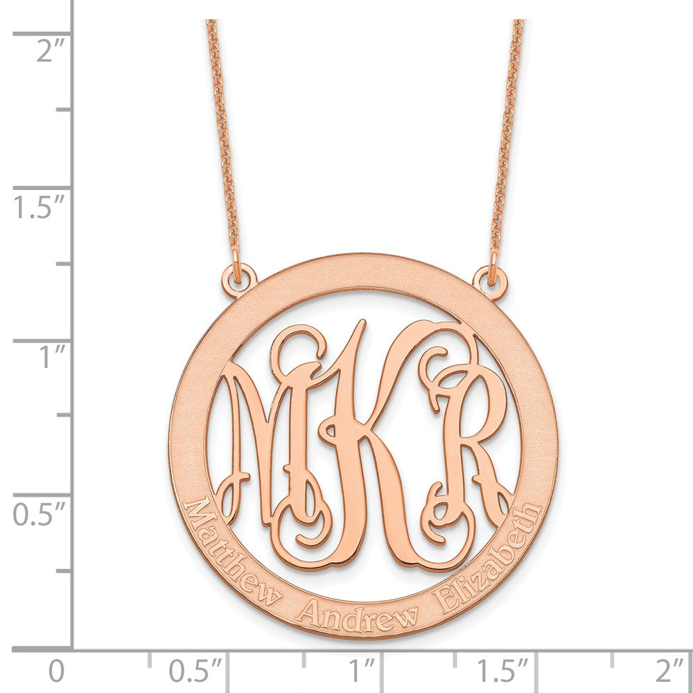 14K Roségold Groß Familie Monogramm Halskette