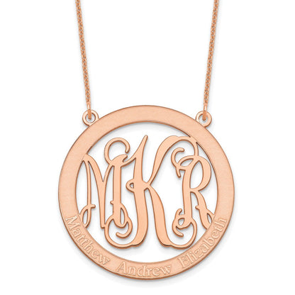 14K Roségold Groß Familie Monogramm Halskette