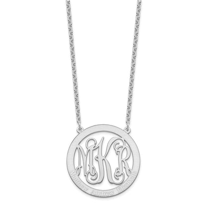 Sterlingsilber Silber/rhodiniert Groß Familie Monogramm Halskette