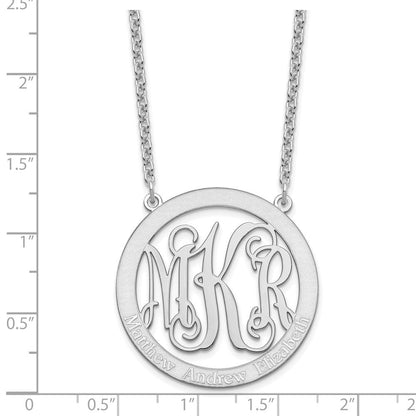 Sterlingsilber Silber/rhodiniert Groß Familie Monogramm Halskette