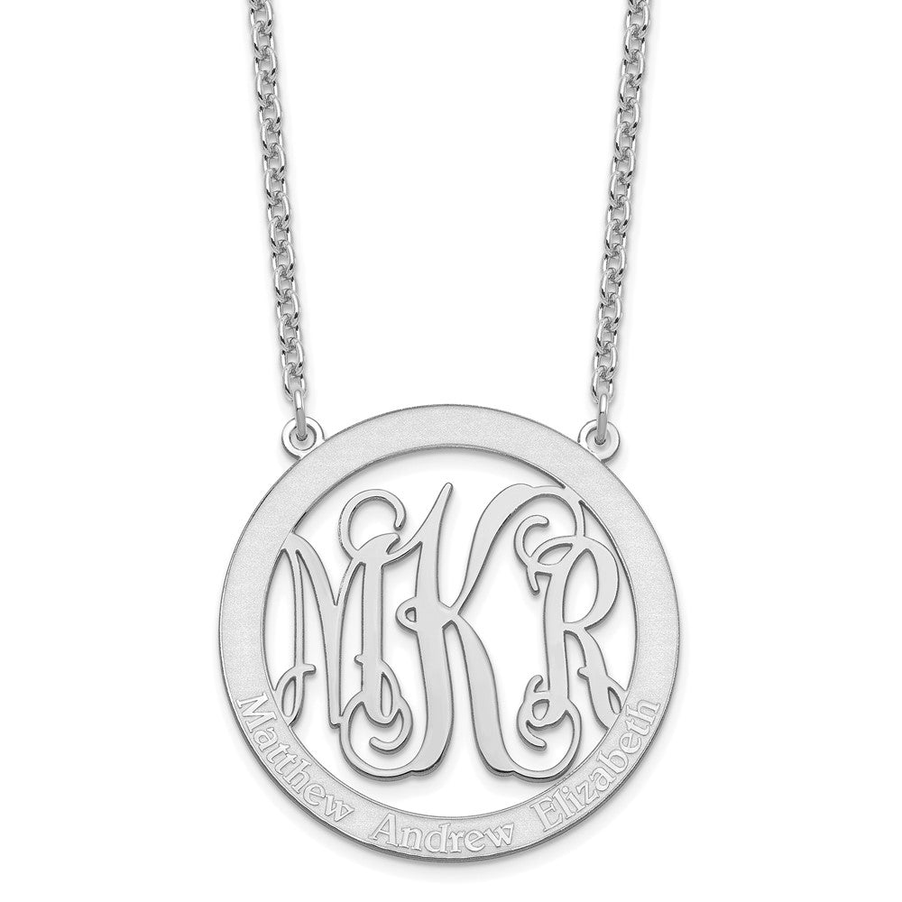 Sterlingsilber Silber/rhodiniert Groß Familie Monogramm Halskette